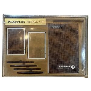 New Piatnik Elegance Bridge Set Austria No 2929 2 Decks Cards Scoring Pad Pens